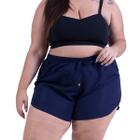 Short Feminino Plus Size De Banho Praia Piscina Bermuda Tactel Com Elastano Soltinha