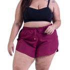 Short Feminino Plus Size Soltinho Leve Praia Piscina Banho Bermuda C/ Elastano Shortinho De Banho G5 e G6