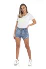 Short Feminino Rasgadinho com Elastano