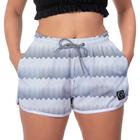 Short Feminino Tactel Leve Confortável com Cintura Elástica Cordão Bolsos Laterais Secagem Rápida