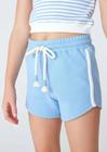 Short Infantil Menina Canelado (Azul Claro e Off White) Hering Kids