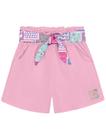 Short Infantil Menina Com Lenço Rosa Cinti