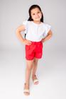 Short infantil menina laço vermelho