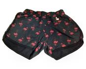 Short Infantil Menina Moletinho Flamingo Preto C/ Pingente