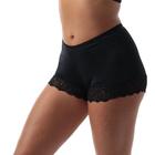 Short Íntimo Com Renda Frimodas Preto Feminino Adulto