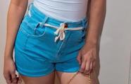 Short Jeans Azul Claro Feminino