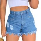 Short Jeans Feminina Sem Lycra Desfiado Short Feminino