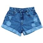 Short Jeans Feminino bermuda destroyed Jeans curto cintura alta