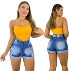 Short Jeans Feminino bermuda destroyed Jeans curto