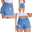 Short Jeans Feminino bermuda destroyed Jeans curto