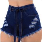 Short Jeans Feminino Desfiado Hot Pants Curto Cintura Alta - Useconf