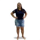 Short Jeans Lavagem Clara Plus Size Feminina Look P/ Verão