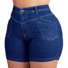 short plus size feminino sarja cintura alta uber jeans em Promoção no  Magazine Luiza