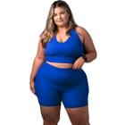 Short Legging Meia Coxa Plus Size Com Bolso Roupa Academia Fitness Bermuda