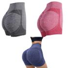 Short Levanta Bumbum Modela Push Up Alongar Exercitar Yoga