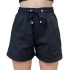 Short Linho Feminino com Cordão e Bolso Cós Elastico Verão