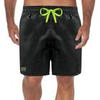 Short Masculino Moda Praia Liso Cordão Neon Verde