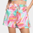 Short Mercatto Cintura Alta Estampado Feminino