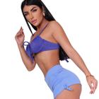 Short Moda Praia Sunquini Com Ajustes Lateral Neoprene