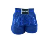 Short Muay Thai Fight MMA Bordado 3D Azul Pulser