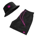 Short Praia + Chapeu Bucket Hat Masculino Com Cordao Colorido