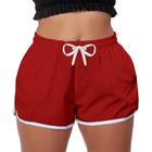 Short Praia Feminino Cor Vermelho Poliéster Soltinho