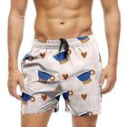 Short Praia Shorts Banho Bermuda Verão Café Coffe Coração 1501