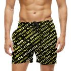 Short Praia Shorts Banho Bermuda Verão Códigos Neon Amarelo Programação 1089