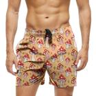 Short Praia Shorts Banho Bermuda Verão Cogumelo Estrelas Cartoon 831