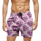 Short Praia Shorts Banho Bermuda Verão Diamante Rosa Cartoon Desenho 756