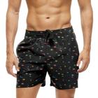 Short Praia Shorts Banho Bermuda Verão Estrelas Lua Cartoon Coloridas Galáxia 305