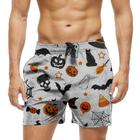 Short Praia Shorts Banho Bermuda Verão Halloween Caveira Teia Doces Cartoon 217