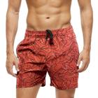 Short Praia Shorts Banho Bermuda Verão Linhas Cartoon 1085