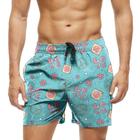 Short Praia Shorts Banho Bermuda Verão Love Cartoon Paz Flor 1624