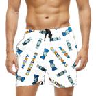 Short Praia Shorts Banho Bermuda Verão Merry Christmas Doce Cartoon 1126