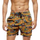 Short Praia Shorts Banho Bermuda Verão Patinete Cartoon Laranja Sport 288