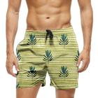 Short Praia Shorts Banho Bermuda Verão Plantas Riscos Linhas 1564