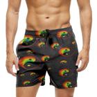 Short Praia Shorts Banho Bermuda Verão Yin-Yang Colorido Arte 233