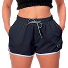 Short Preto Liso Básico Feminino Academia Premium Confortável Bolsos