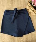 Short saia feminino triângulo na frente laço crepe