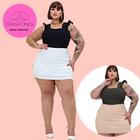 Short Saia Frente e Verso Plus Size Saias Total Com Shorts Embutido Cores Variadas