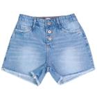 Short Saia Vista Abotuada Liso Jeans - INK