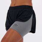 Short Umbro TWR Double New Feminino Preto e Cinza