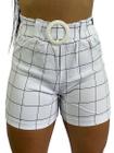 Shorts Cintura Alta Clochard Bengaline Xadrez R09