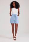 Shorts Clochard Jeans Cintura Alta com Cinto - Lunender - Azul