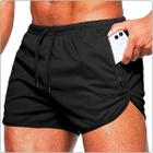 Shorts Corrida Bolso Zíper Porta Celular Secagem Rápida