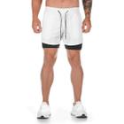 Shorts Corrida Masculino Bolso Celular Bermuda Compressão