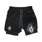 Shorts de Compressão Masculino 2 em 1 para Corrida e Treino - Com Bolso e Toalha
