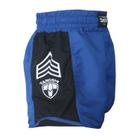 Shorts de Luta Zhen Azul estampado para Muaythai Sanda Kickboxing