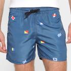 Shorts De Praia Wall Bandeiras Masculino